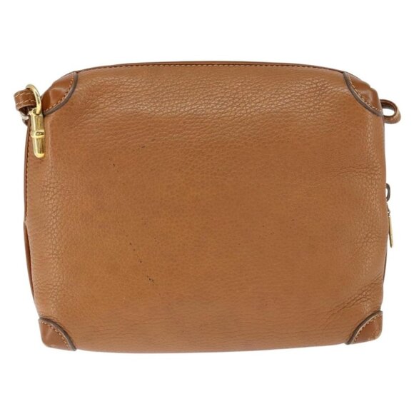 GUCCI Shoulder Bag Leather Brown Gold Auth - Picture 3 of 16